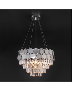 Подвесная люстра Eurosvet 10113/5 хром/прозрачный хрусталь Strotskis-foto2