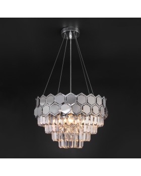 Подвесная люстра Eurosvet 10113/5 хром/прозрачный хрусталь Strotskis-foto2