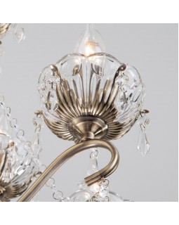 Подвесная люстра Eurosvet 10103/5 античная бронза/прозрачный хрусталь Strotskis-foto3