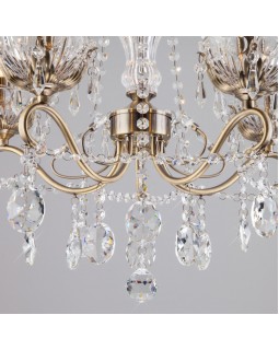 Подвесная люстра Eurosvet 10103/5 античная бронза/прозрачный хрусталь Strotskis-foto4