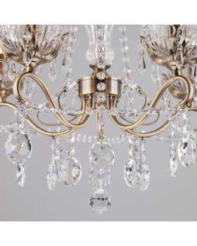 Подвесная люстра Eurosvet 10103/5 античная бронза/прозрачный хрусталь Strotskis-foto4