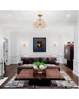 Подвесная люстра Eurosvet 10096/5 золото/прозрачный хрусталь Strotskis-foto2