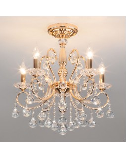 Подвесная люстра Eurosvet 10096/5 золото/прозрачный хрусталь Strotskis-foto3