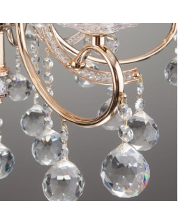 Подвесная люстра Eurosvet 10096/5 золото/прозрачный хрусталь Strotskis-foto4