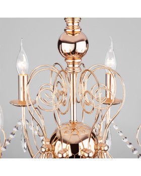 Подвесная люстра Eurosvet 10094/8 золото/прозрачный хрусталь Strotskis-foto3