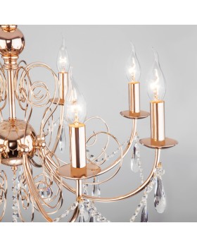 Подвесная люстра Eurosvet 10094/8 золото/прозрачный хрусталь Strotskis-foto4