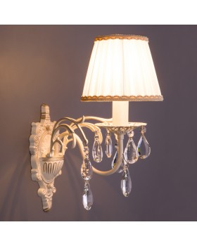 Бра Eurosvet 3637/1 белый с золотом/прозрачный хрусталь Strotskis-foto2