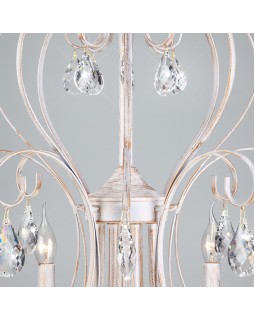 Подвесная люстра Eurosvet 3305/8 белый с золотом/прозрачный хрусталь Strotskis-foto2