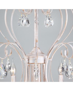 Подвесная люстра Eurosvet 3305/8 белый с золотом/прозрачный хрусталь Strotskis-foto2