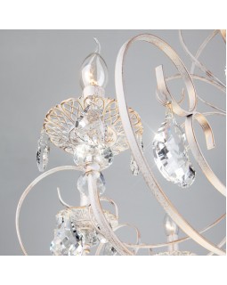 Подвесная люстра Eurosvet 3305/8 белый с золотом/прозрачный хрусталь Strotskis-foto3