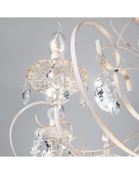 Подвесная люстра Eurosvet 3305/8 белый с золотом/прозрачный хрусталь Strotskis-foto3