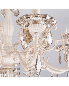 Подвесная люстра Eurosvet 3281/8 белый с золотом/тонированный хрусталь Strotskis-foto2