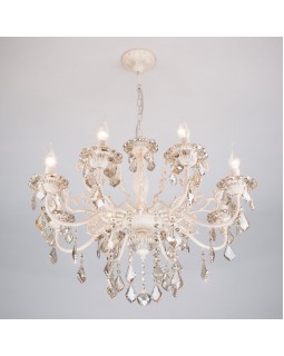 Подвесная люстра Eurosvet 3281/8 белый с золотом/тонированный хрусталь Strotskis-foto3