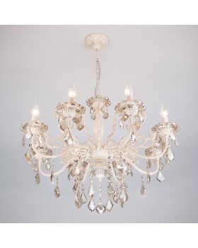 Подвесная люстра Eurosvet 3281/8 белый с золотом/тонированный хрусталь Strotskis-foto3